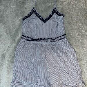 Japna Navy and White Striped Romper